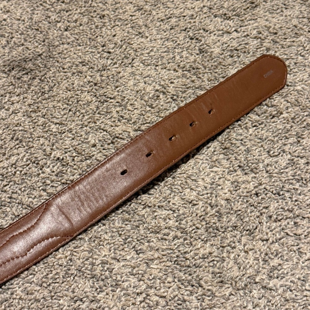 Vintage Tony Lama Gene Leather Belt 36 Tooled Floral Western Cowboy Silver - Picture 6 of 10